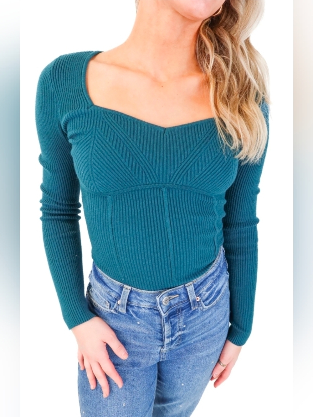 Abercrombie & Fitch | Dark Green Ribbed Bodysuit Size XS